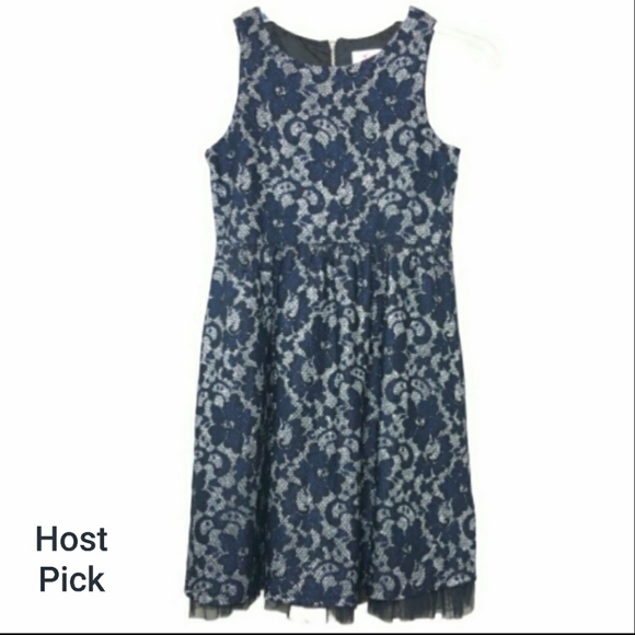 Justice Navy & Metallic Dress 10           c - Picture 1 of 7